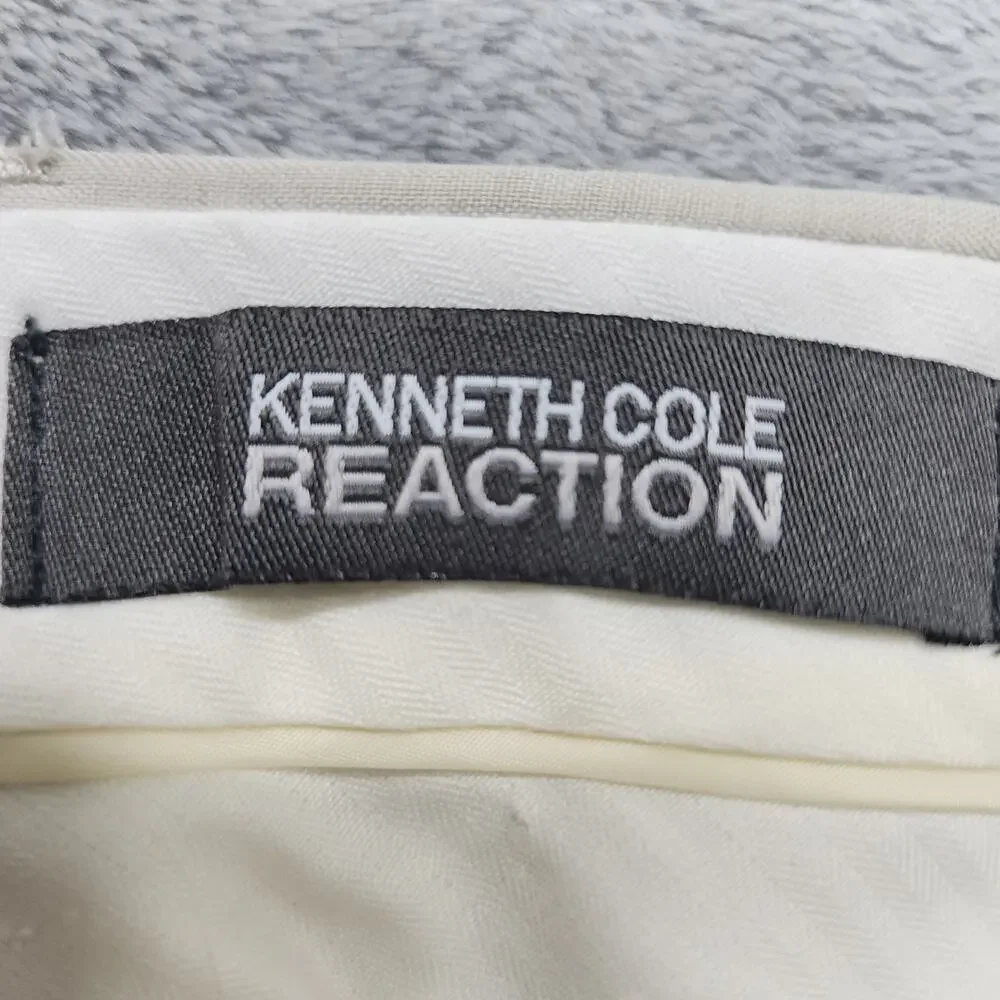 Kenneth Cole Reaction Pants Mens 30X27* Beige Khaki‎ Flat Front Straight Leg